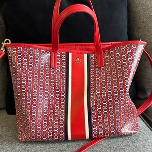 Tory Burch small red tote bag